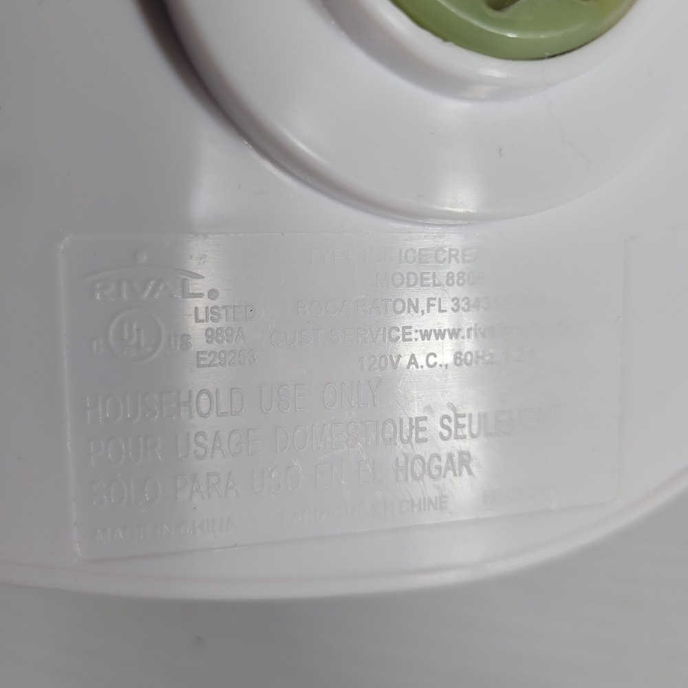 Rival 6 Qt Quart 8806 Electric Ice Cream Freezer Maker‎ REPLACEMENT MOTOR OEM - Picture 6 of 6